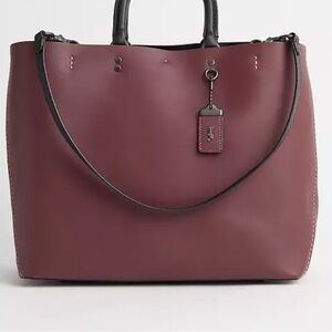Coach Rogue Burgundy Tote Bag with Detachable Strap
